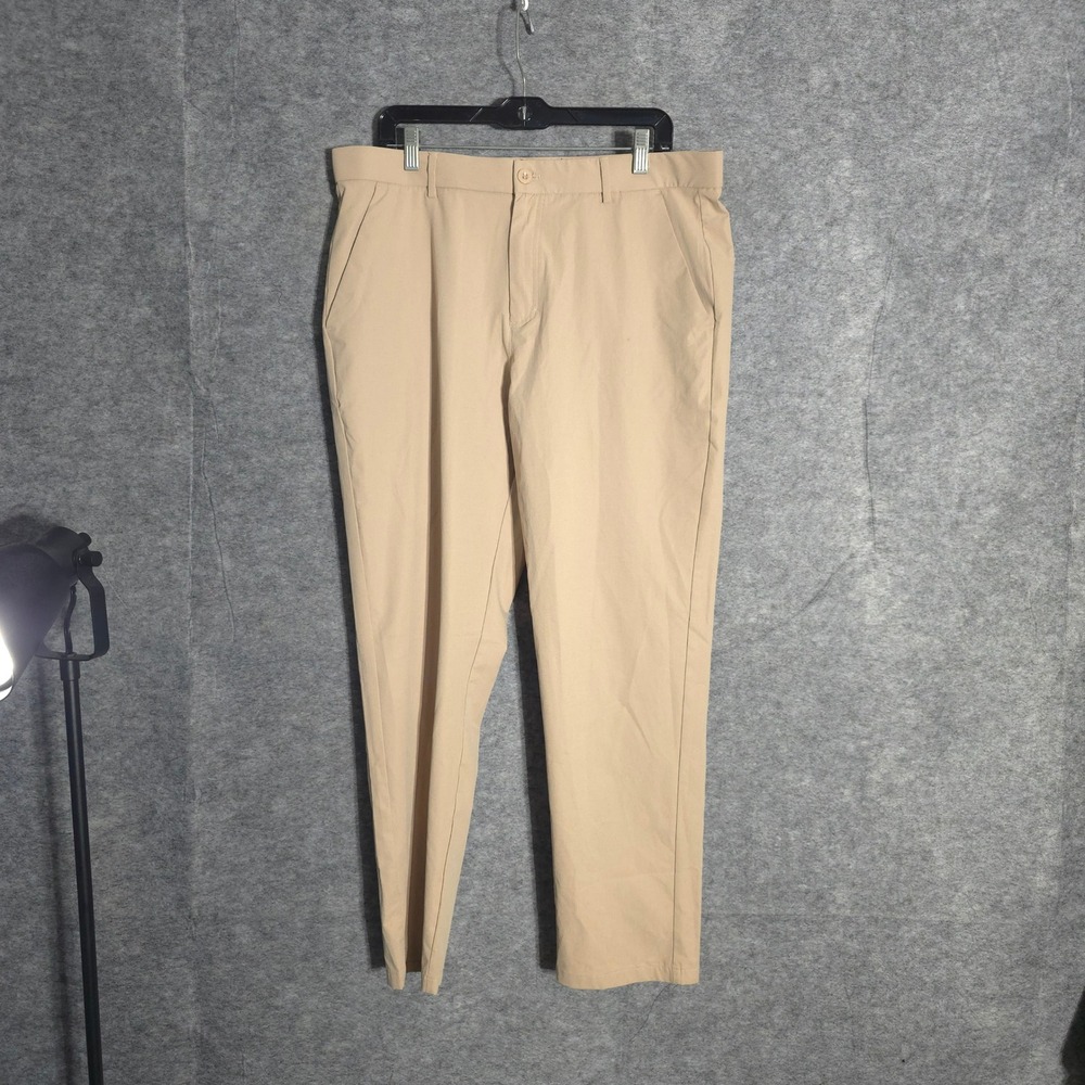Libin Golf Pants Mens 36x30 Tan Khaki Performance Tech Chino Lightweight 15785